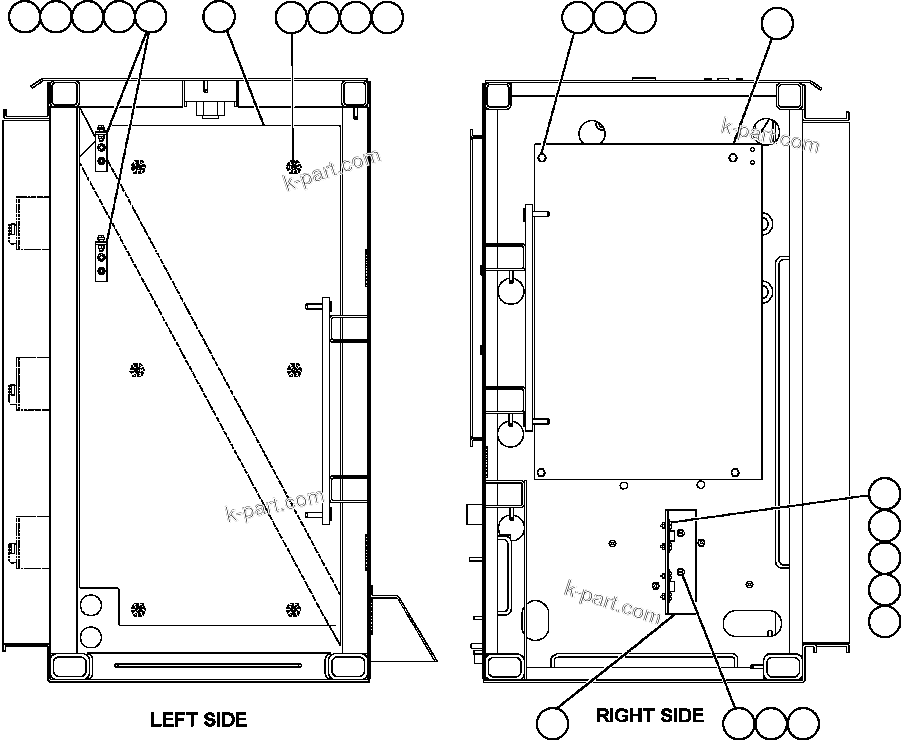 Komatsu parts book diagram for AFE50-AN 830E S/N A30652-A30658  DIAVIK: CONTROL CABINET LEFT DOOR - SIDE WALLS