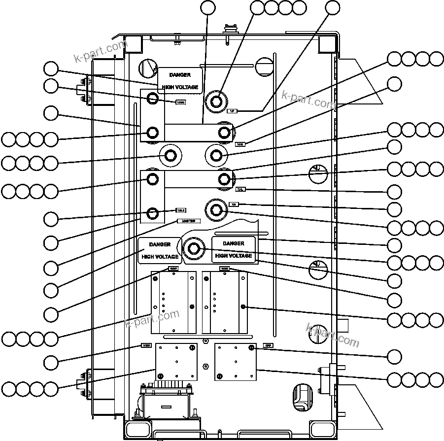 Komatsu parts book diagram for AFE50-AN 830E S/N A30652-A30658  DIAVIK: CONTROL CABINET - CENTER DOOR (LEFT SIDE WALL)