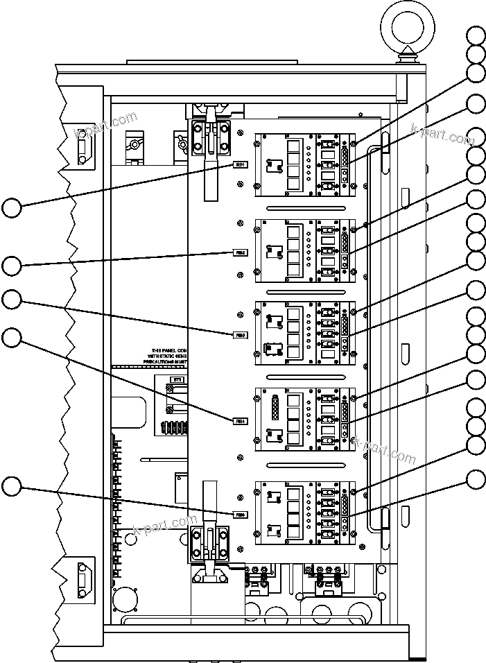 Komatsu parts book diagram for AFE50-AN 830E S/N A30652-A30658  DIAVIK: CONTROL CABINET RIGHT DOOR (SWING OUT DOOR)