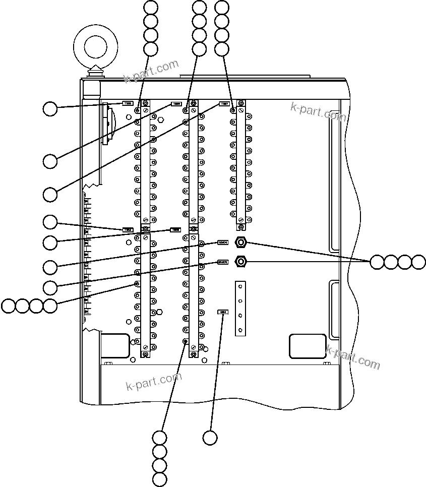 Komatsu parts book diagram for AFE50-AN 830E S/N A30652-A30658  DIAVIK: CONTROL CABINET - REAR DOOR