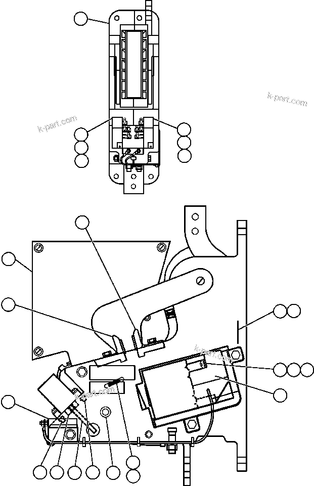 Komatsu parts book diagram for AFE50-AN 830E S/N A30652-A30658  DIAVIK: CONTACTOR (AIR LESS) (PB9230)