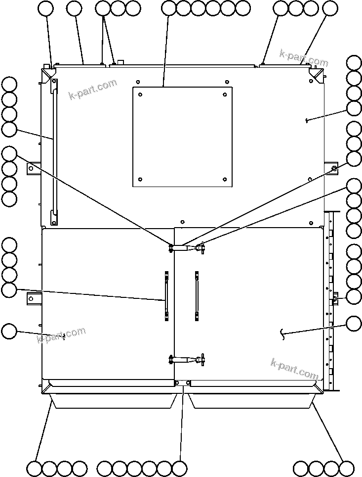 Komatsu parts book diagram for AFE50-AN 830E S/N A30652-A30658  DIAVIK: BLOWN GRID - 3 STEP, 18 ELEMENT