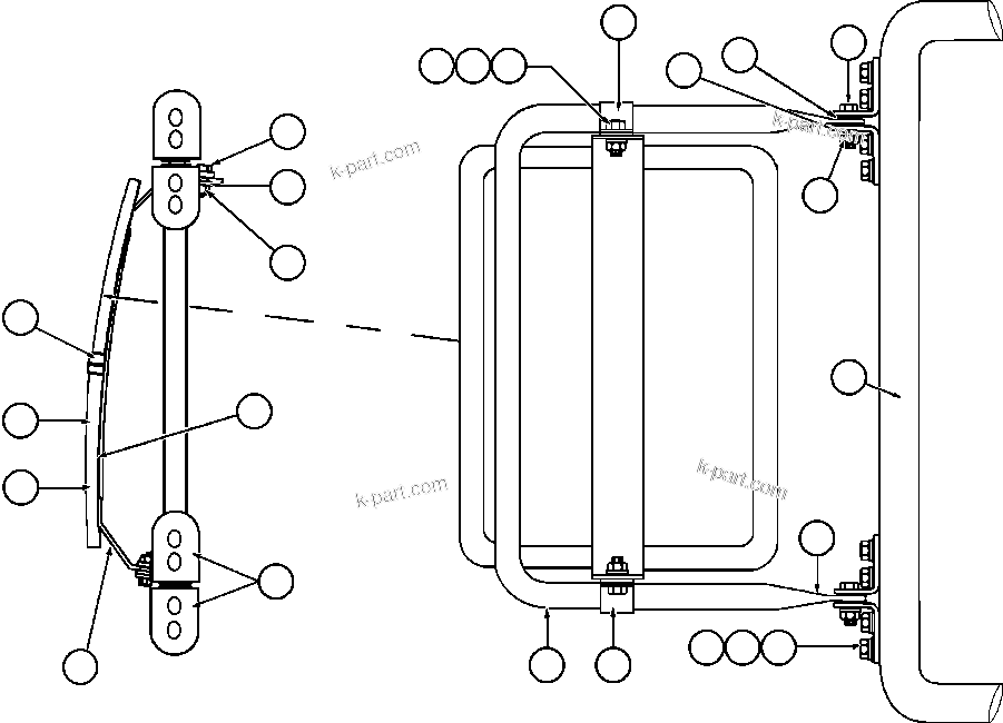 Komatsu parts book diagram for AFE50-BE 830E S/N A30706-A30708  DIAVIK: R.H. CONVEX MIRROR INSTALLATION