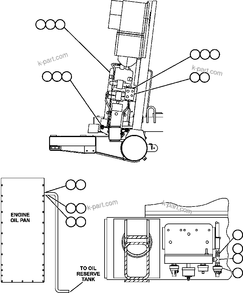 Komatsu parts book diagram for AFE50-BE 830E S/N A30706-A30708  DIAVIK: ENGINE OIL RESERVE SYSTEM