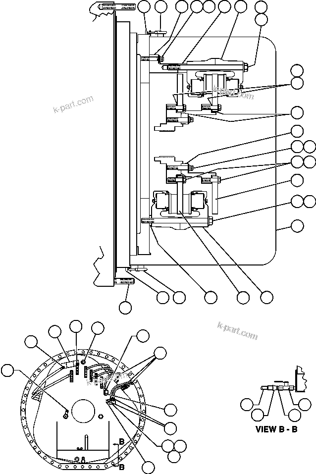 Komatsu parts book diagram for AFE50-BE 830E S/N A30706-A30708  DIAVIK: REAR DISC & PARKING BRAKE INSTL