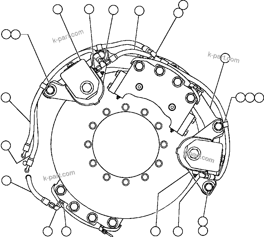 Komatsu parts book diagram for AFE50-BE 830E S/N A30706-A30708  DIAVIK: REAR DISC & PARKING BRAKE INSTL - 1