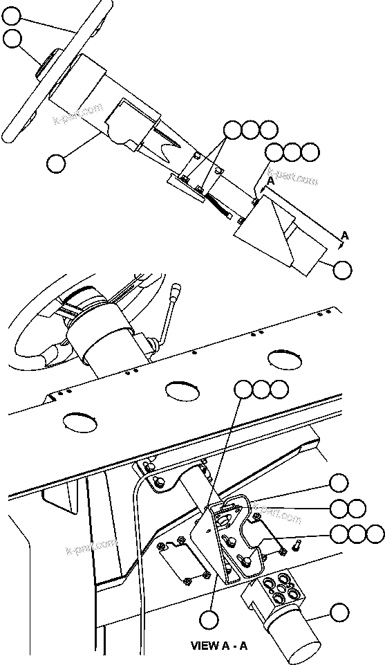 Komatsu parts book diagram for AFE50-BE 830E S/N A30706-A30708  DIAVIK: STEERING COLUMN & CONTROL VALVE INSTL