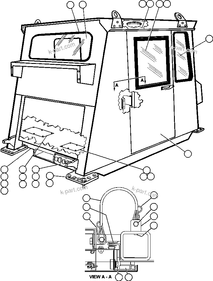 Komatsu parts book diagram for AFE50-BE 830E S/N A30706-A30708  DIAVIK: CAB ASSEMBLY - 1 (EK4250)