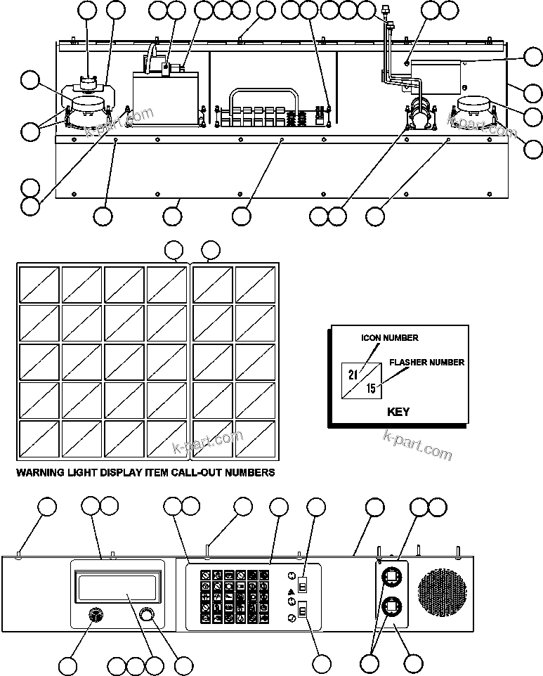 Komatsu parts book diagram for AFE50-BE 830E S/N A30706-A30708  DIAVIK: OVERHEAD DASH MODULE