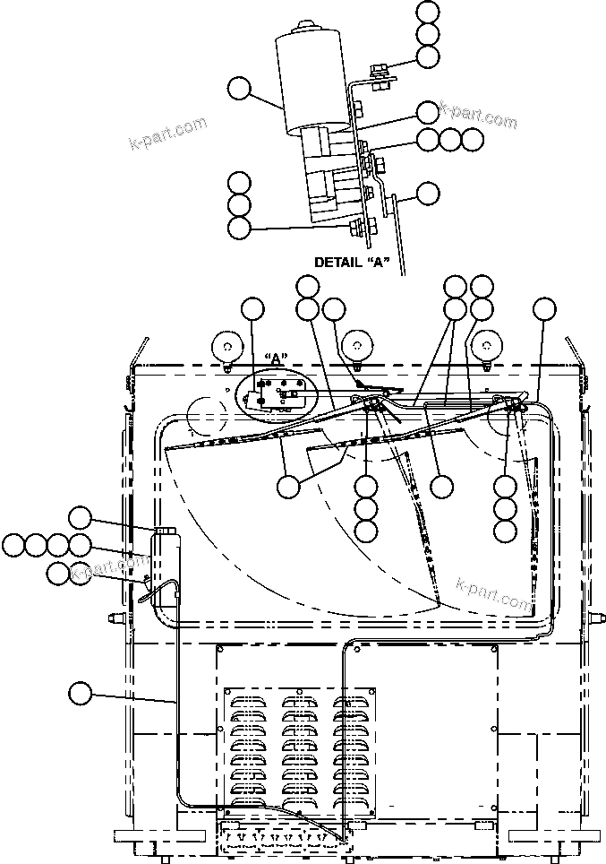 Komatsu parts book diagram for AFE50-BE 830E S/N A30706-A30708  DIAVIK: WINDSHIELD WIPER/WASHER INSTALLATION