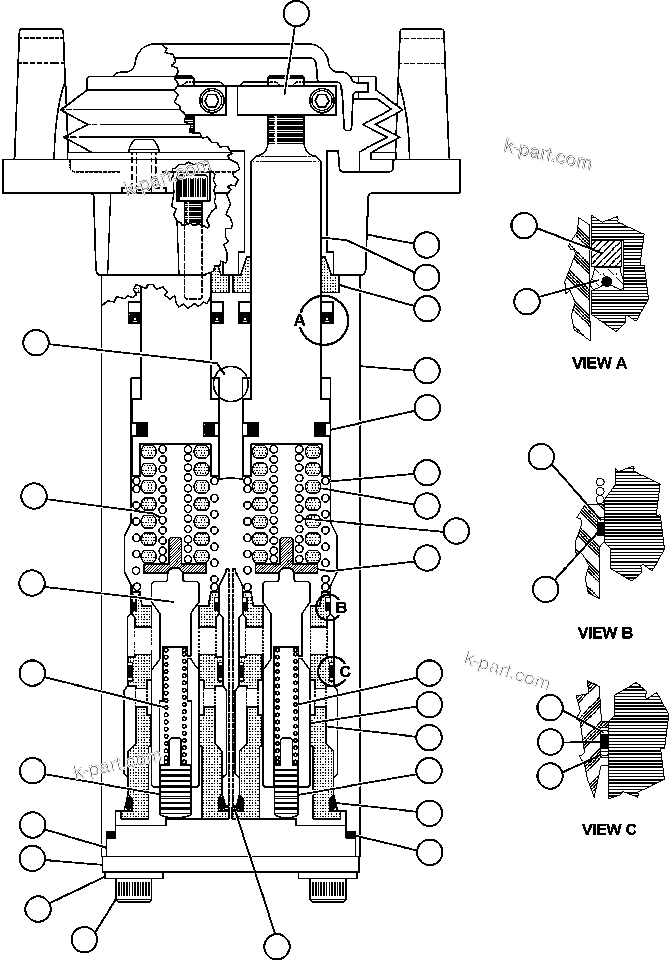 Komatsu parts book diagram for AFE50-BE 830E S/N A30706-A30708  DIAVIK: BRAKE VALVE SUB-ASSEMBLY - 3 (BF4474)