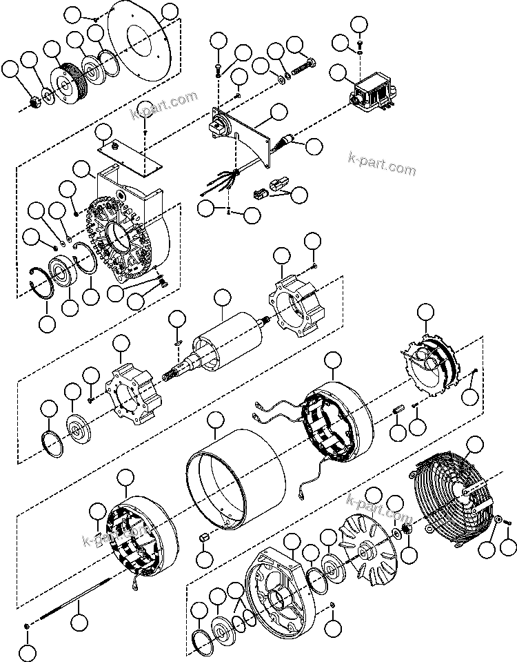 Komatsu parts book diagram for AFE50-BE 830E S/N A30706-A30708  DIAVIK: BATTERY CHARGING ALTERNATOR (XA2085)