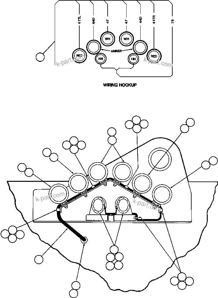 Komatsu parts book diagram for AFE50-BE 830E S/N A30706-A30708  DIAVIK: REAR LIGHTS & BACKUP HORN INSTALLATION