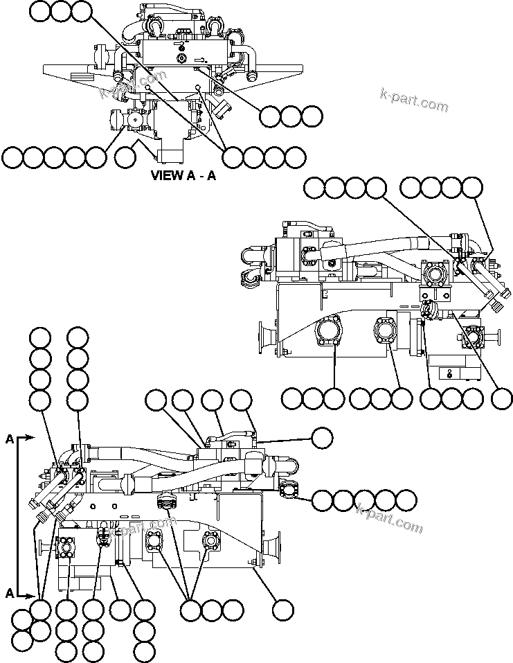 Komatsu parts book diagram for AFE50-BE 830E S/N A30706-A30708  DIAVIK: PUMP/VALVE MODULE - 1