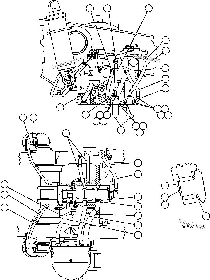 Komatsu parts book diagram for AFE50-BE 830E S/N A30706-A30708  DIAVIK: HOIST PIPING - 2