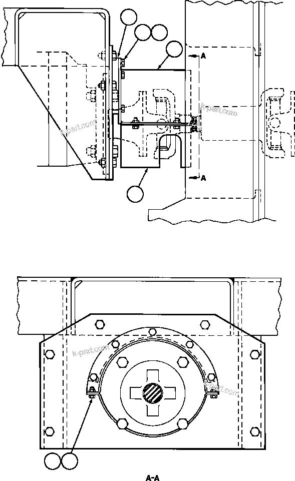 Komatsu parts book diagram for AFE50-BE 830E S/N A30706-A30708  DIAVIK: FRONT DRIVELINE PROTECTOR