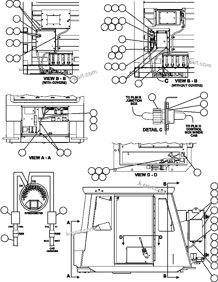 Komatsu parts book diagram for AFE50-BE 830E S/N A30706-A30708  DIAVIK: PAYLOAD METER III - CAB