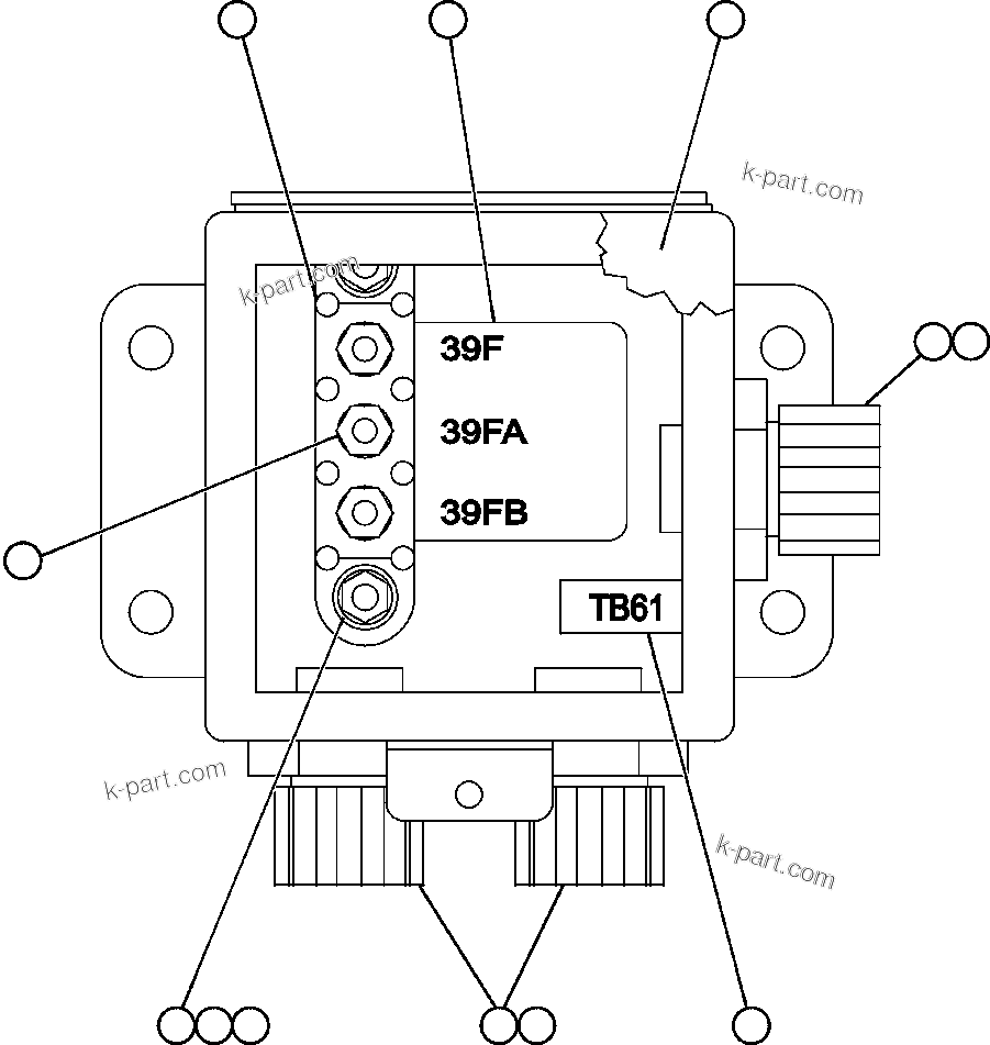 Komatsu parts book diagram for AFE50-BE 830E S/N A30706-A30708  DIAVIK: JUNCTION BOX ASSEMBLY - REAR (EK7631)