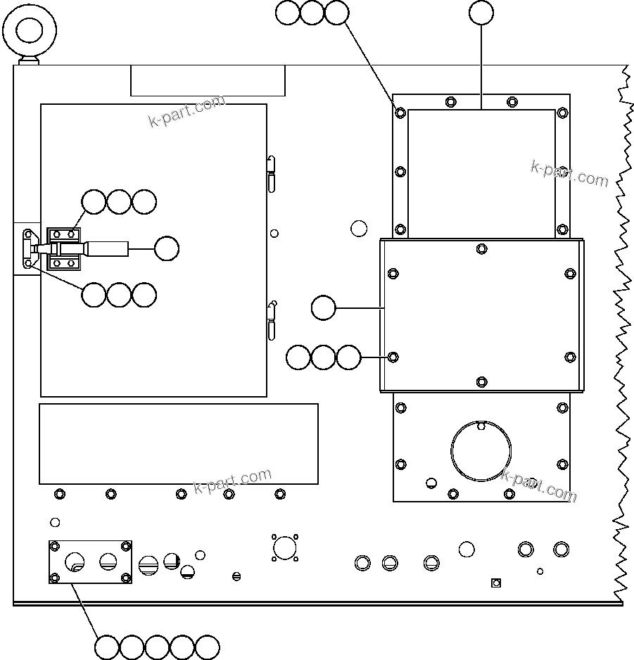 Komatsu parts book diagram for AFE50-BE 830E S/N A30706-A30708  DIAVIK: CONTROL CABINET (REAR VIEW)
