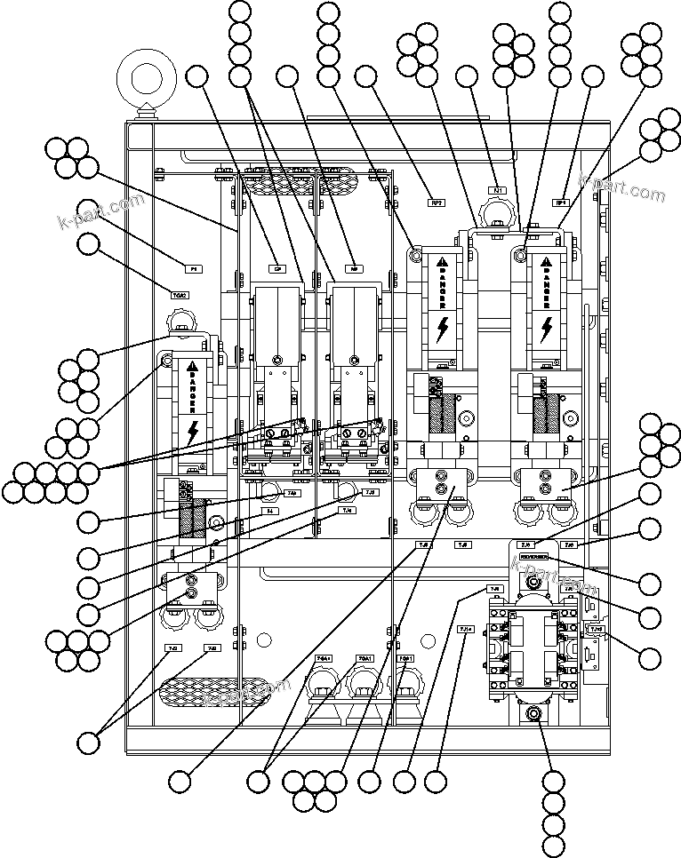 Komatsu parts book diagram for AFE50-BE 830E S/N A30706-A30708  DIAVIK: CONTROL CABINET (LEFT DOOR)
