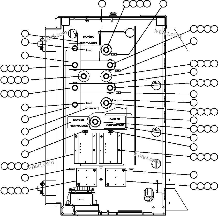 Komatsu parts book diagram for AFE50-BE 830E S/N A30706-A30708  DIAVIK: CONTROL CABINET - CENTER DOOR (LEFT SIDE WALL)