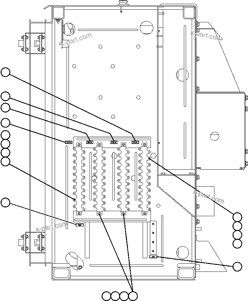 Komatsu parts book diagram for AFE50-BE 830E S/N A30706-A30708  DIAVIK: CONTROL CABINET RIGHT DOOR (LEFT SIDE WALL)