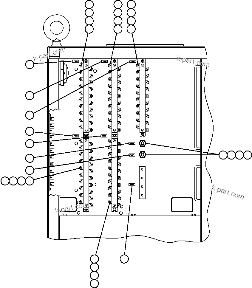 Komatsu parts book diagram for AFE50-BE 830E S/N A30706-A30708  DIAVIK: CONTROL CABINET - REAR DOOR