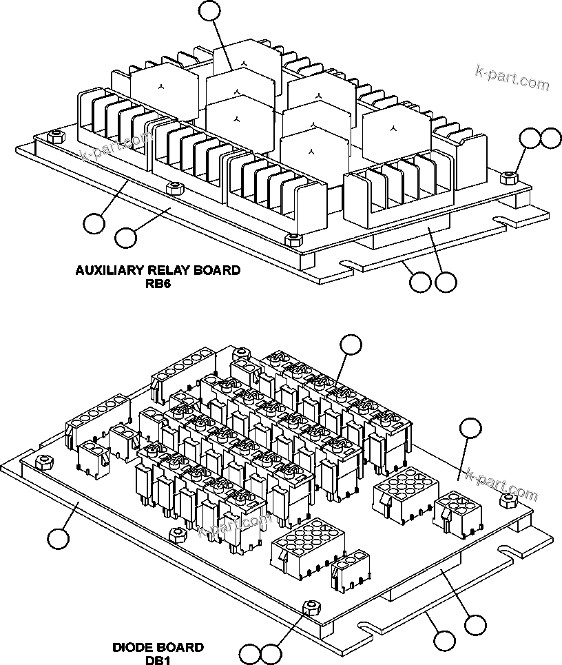 Komatsu parts book diagram for AFE50-BE 830E S/N A30706-A30708  DIAVIK: RELAY AND DIODE BOARDS - 1