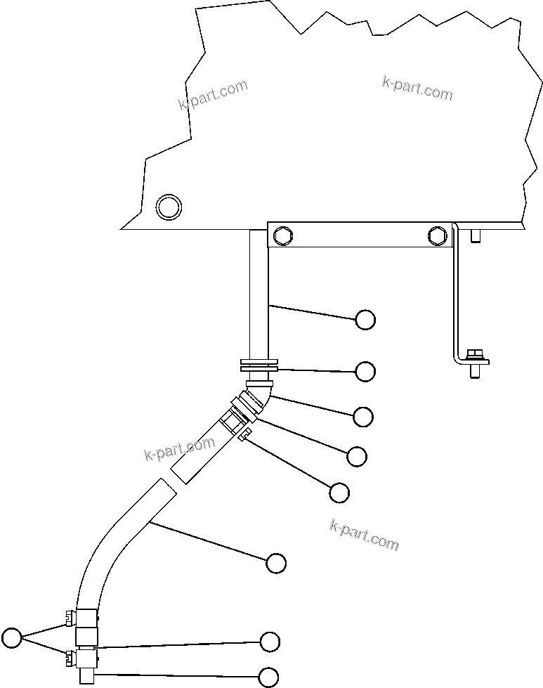 Komatsu parts book diagram for AFE50-BF/BH 830E S/N A30709 & A30717-A30718  WEST ANGELAS: HEATER/AC DRAIN HOSE INSTALLATION