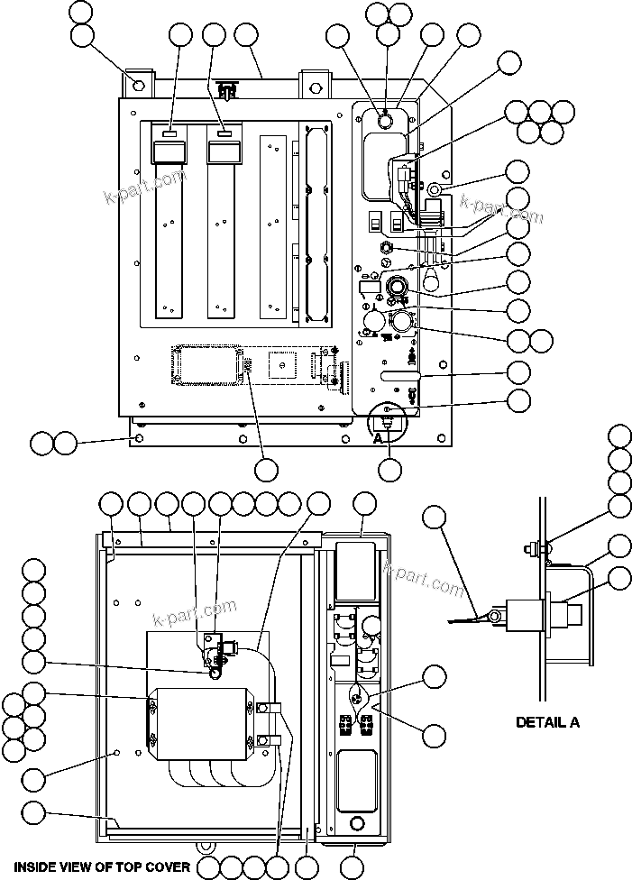 Komatsu parts book diagram for AFE50-BF/BH 830E S/N A30709 & A30717-A30718  WEST ANGELAS: CAB INTERFACE COMPARTMENT