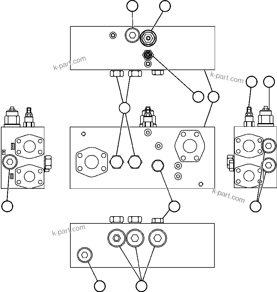 Komatsu parts book diagram for AFE50-BF/BH 830E S/N A30709 & A30717-A30718  WEST ANGELAS: OVERCENTER MANIFOLD VALVE ASSM (PC0522)