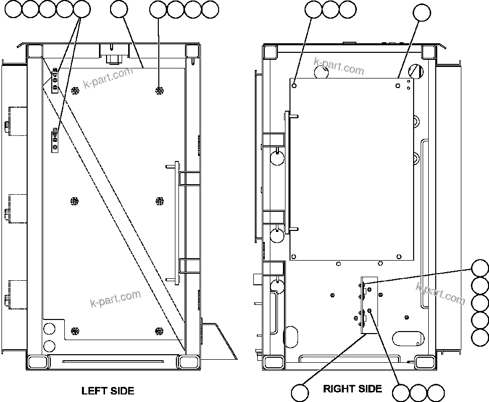 Komatsu parts book diagram for AFE50-BF/BH 830E S/N A30709 & A30717-A30718  WEST ANGELAS: CONTROL CABINET LEFT DOOR - SIDE WALLS