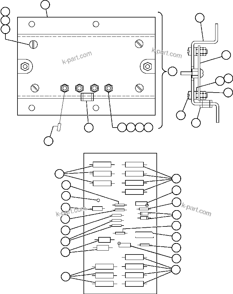 Komatsu parts book diagram for AFE50-BF/BH 830E S/N A30709 & A30717-A30718  WEST ANGELAS: PANEL - VMM (VE6118)