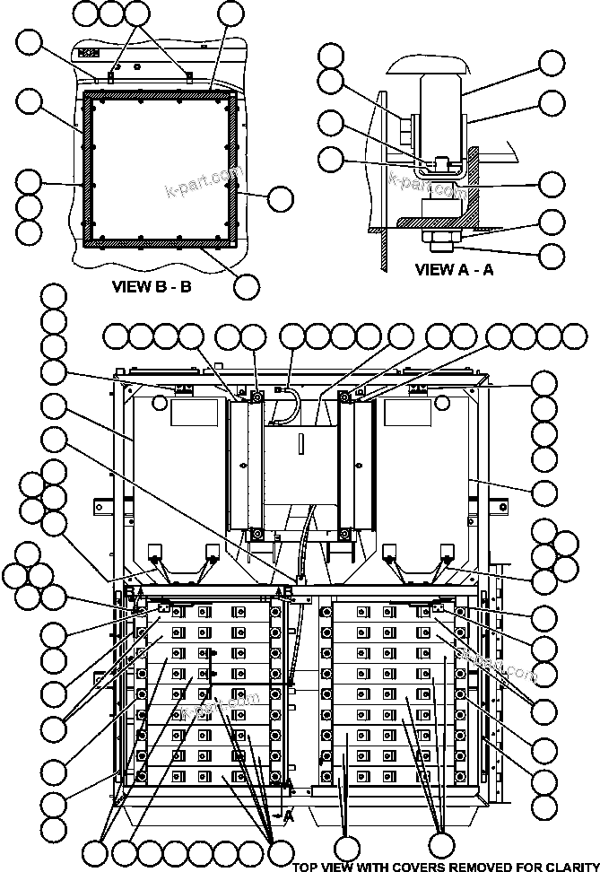 Komatsu parts book diagram for AFE50-BF/BH 830E S/N A30709 & A30717-A30718  WEST ANGELAS: BLOWN GRID - 3 STEP, 18 ELEMENT - 1