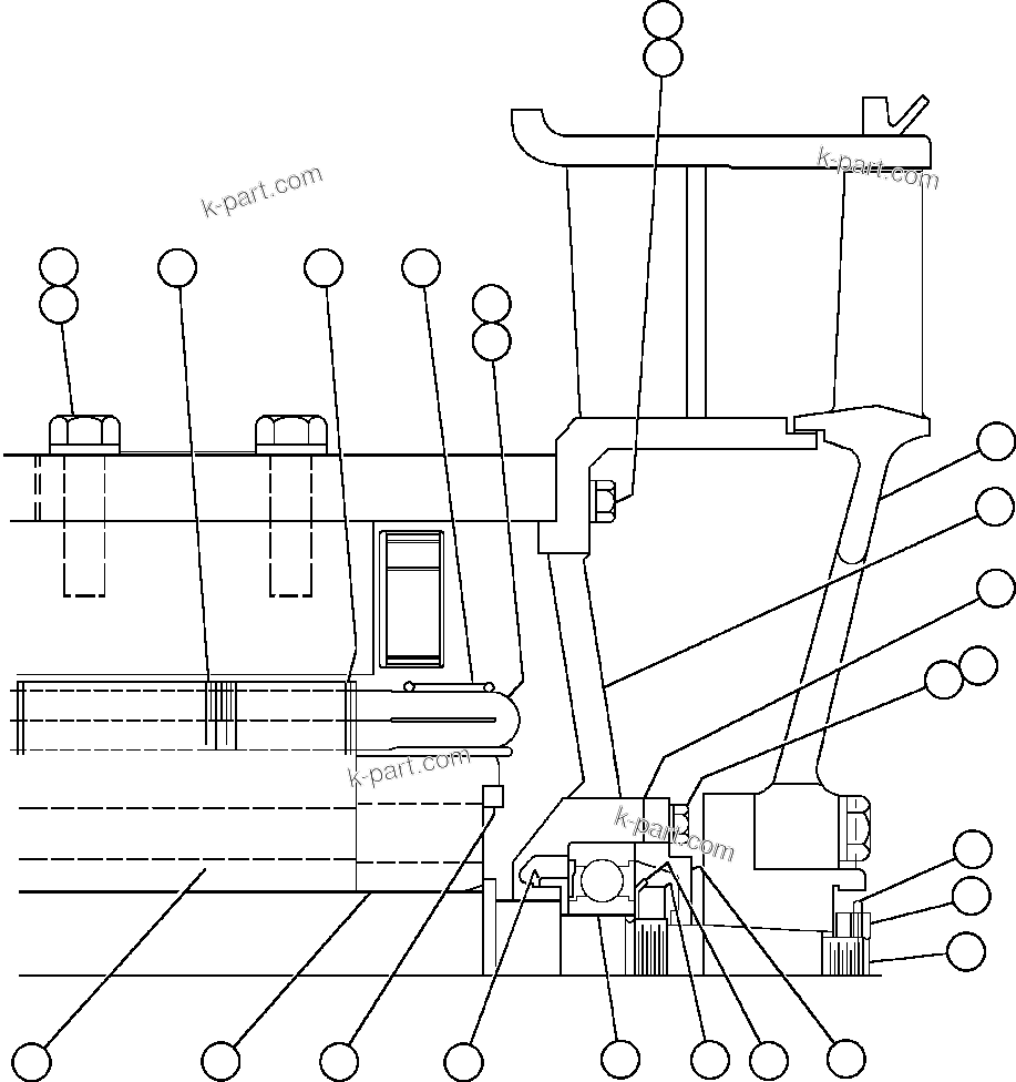 Komatsu parts book diagram for AFE50-BF/BH 830E S/N A30709 & A30717-A30718  WEST ANGELAS: BLOWER UNIT - 1