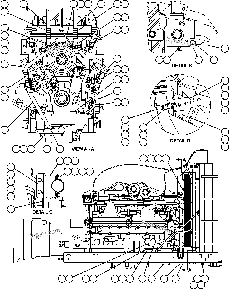 Komatsu parts book diagram for AFE50-CE 830E S/N A30811-A30814   EPSA: RADIATOR PIPING - 4