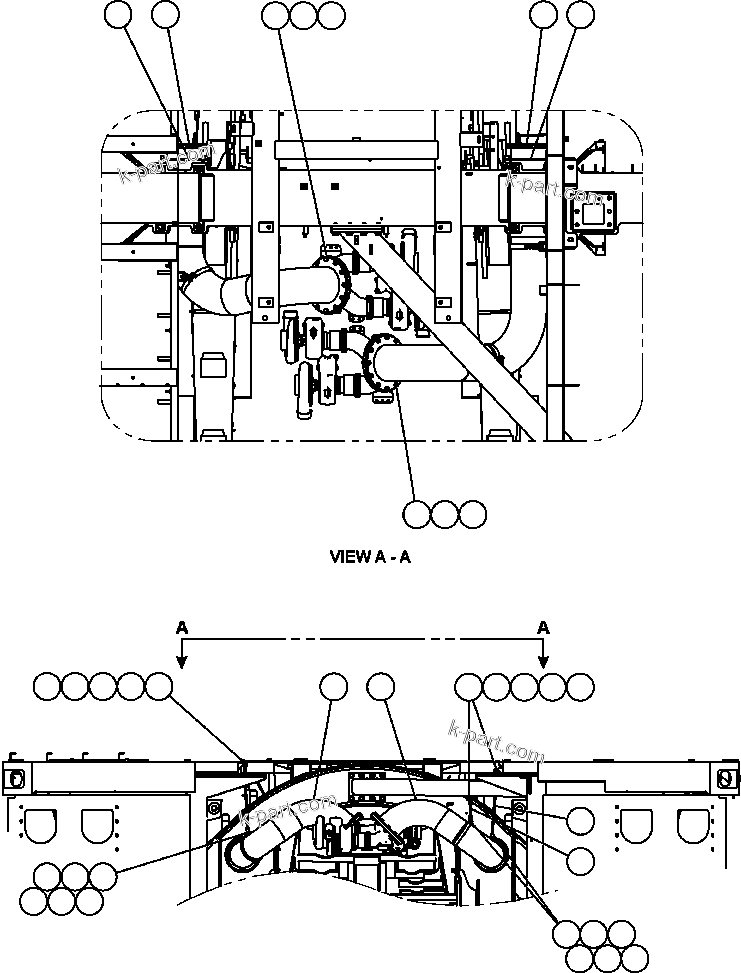 Komatsu parts book diagram for AFE50-CE 830E S/N A30811-A30814   EPSA: EXHAUST INSTALLATION