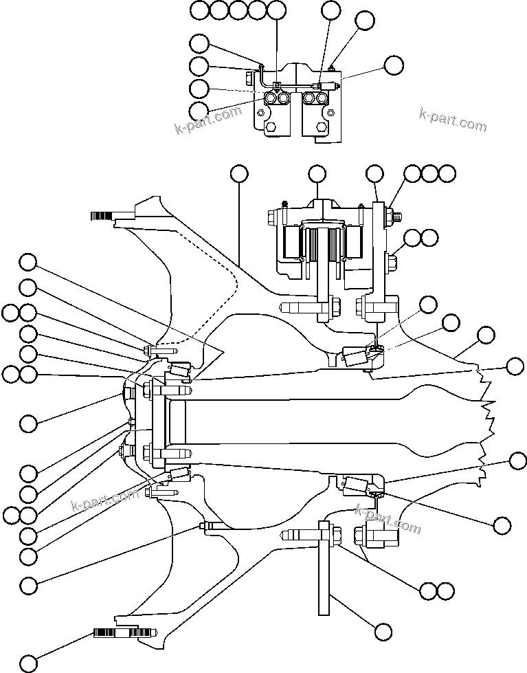Komatsu parts book diagram for AFE50-CE 830E S/N A30811-A30814   EPSA: SPINDLE, HUB & BRAKE ASSEMBLY (EG3935)