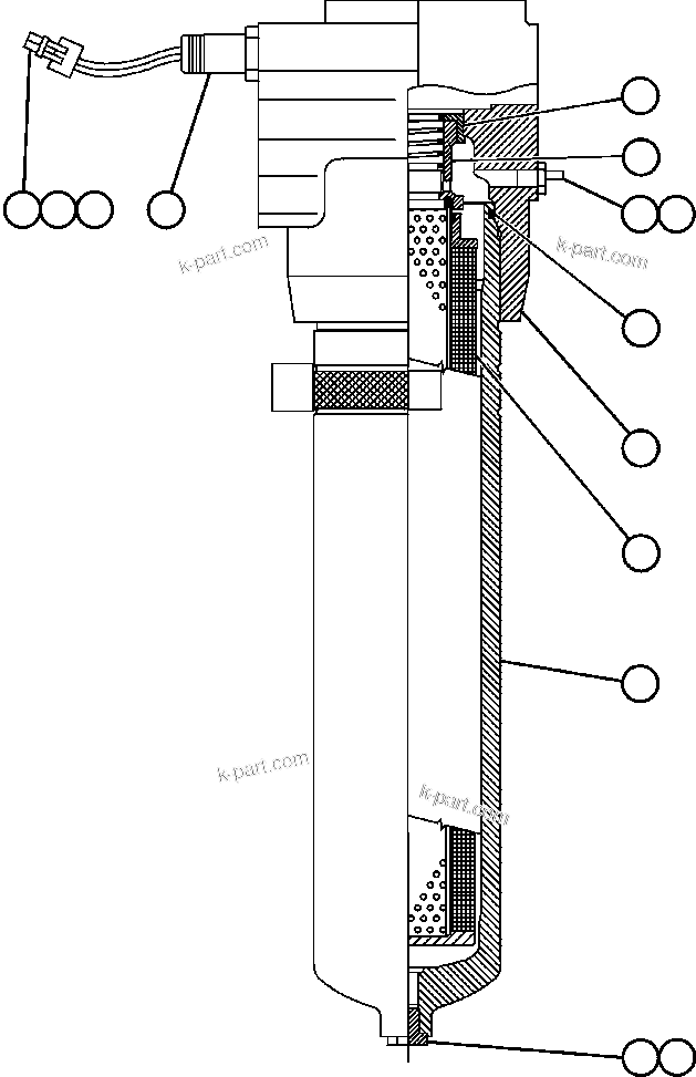 Komatsu parts book diagram for AFE50-CE 830E S/N A30811-A30814   EPSA: HYDRAULIC FILTER ASSEMBLY (STEERING) (EH1242)