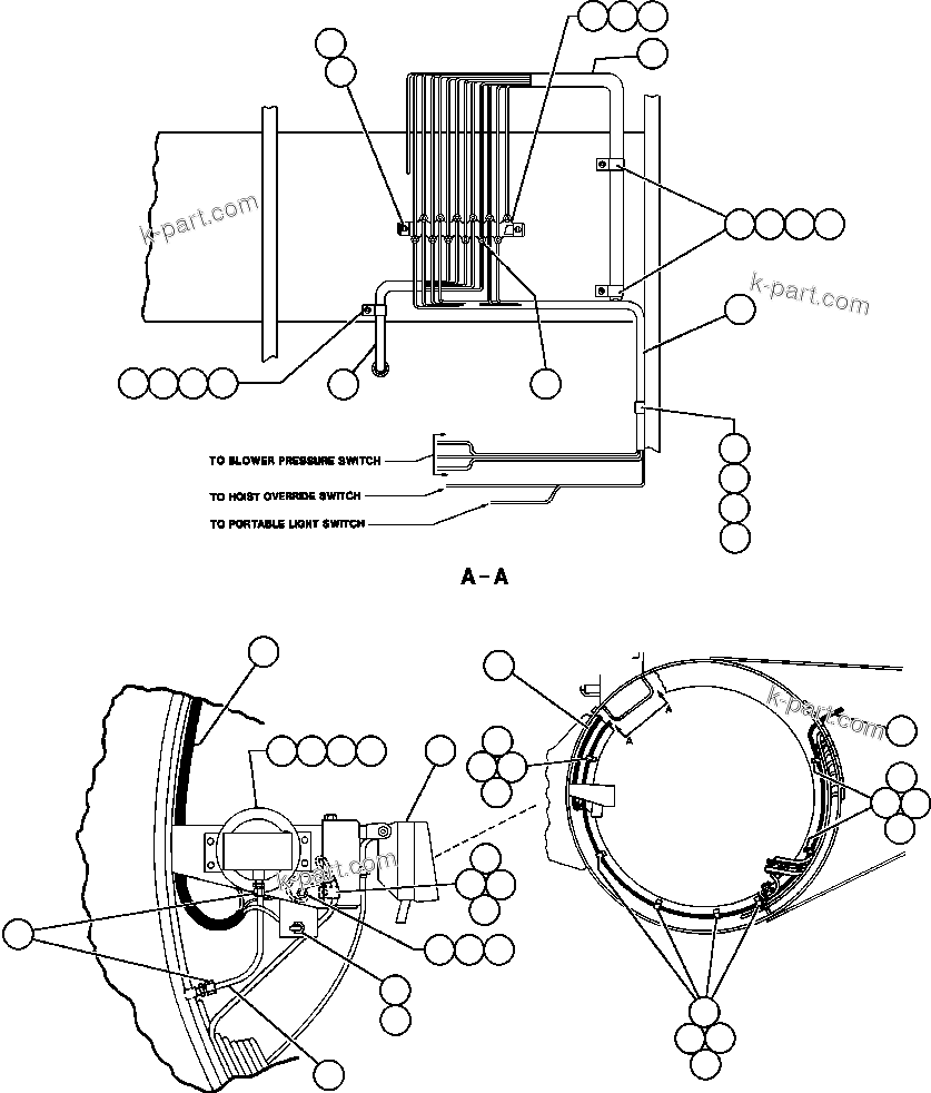 Komatsu parts book diagram for AFE50-CE 830E S/N A30811-A30814   EPSA: AXLE HOUSING ELECTRICAL GROUP