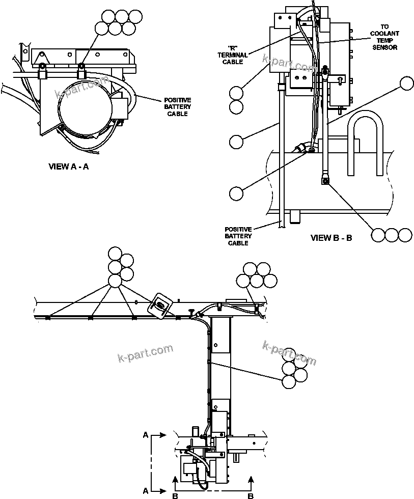 Komatsu parts book diagram for AFE50-CE 830E S/N A30811-A30814   EPSA: ENGINE WIRING L.H. - ALTERNATOR