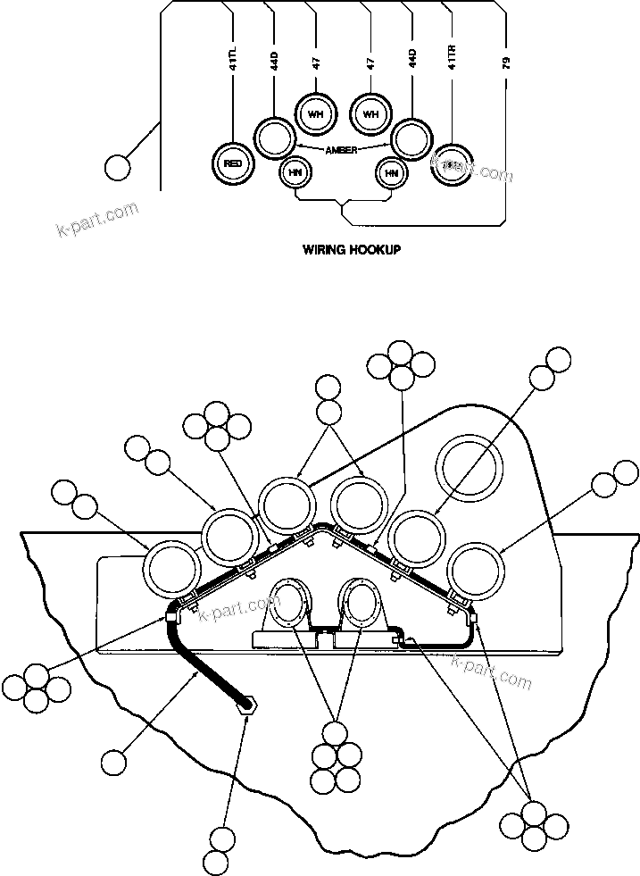 Komatsu parts book diagram for AFE50-CE 830E S/N A30811-A30814   EPSA: REAR LIGHTS & BACKUP HORN INSTALLATION