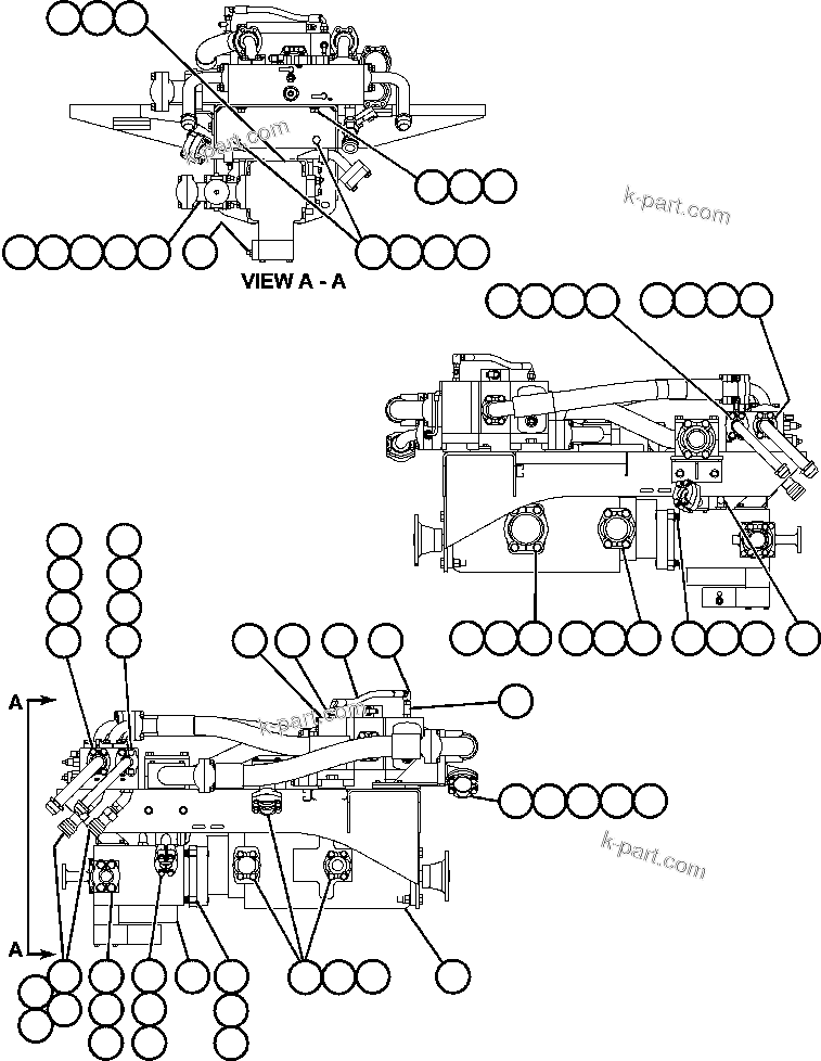 Komatsu parts book diagram for AFE50-CE 830E S/N A30811-A30814   EPSA: PUMP/VALVE MODULE - 1