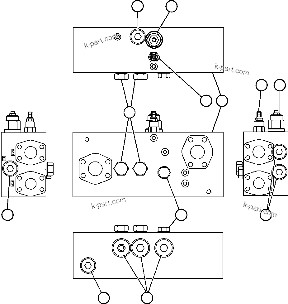 Komatsu parts book diagram for AFE50-CE 830E S/N A30811-A30814   EPSA: OVERCENTER MANIFOLD VALVE ASSM (PC0522)