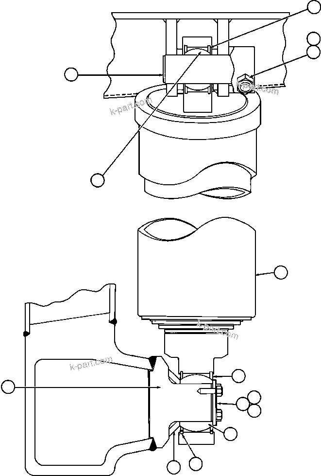 Komatsu parts book diagram for AFE50-CE 830E S/N A30811-A30814   EPSA: HOIST CYLINDER & MOUNTING