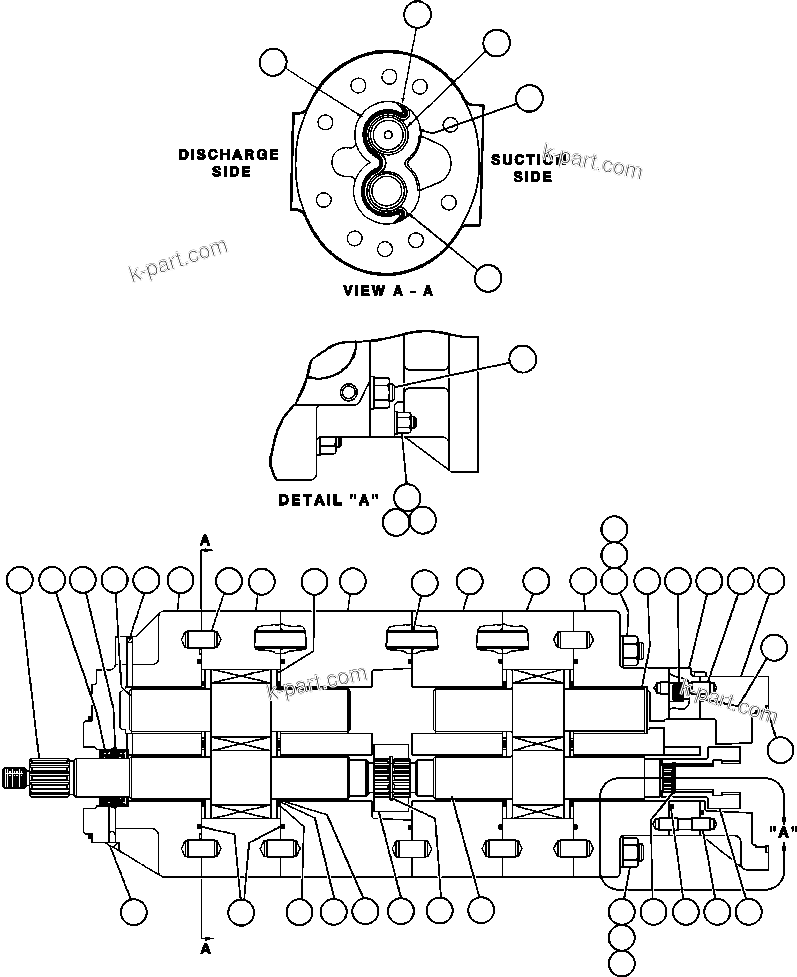 Komatsu parts book diagram for AFE50-CE 830E S/N A30811-A30814   EPSA: HOIST PUMP ASSEMBLY (PB8761)
