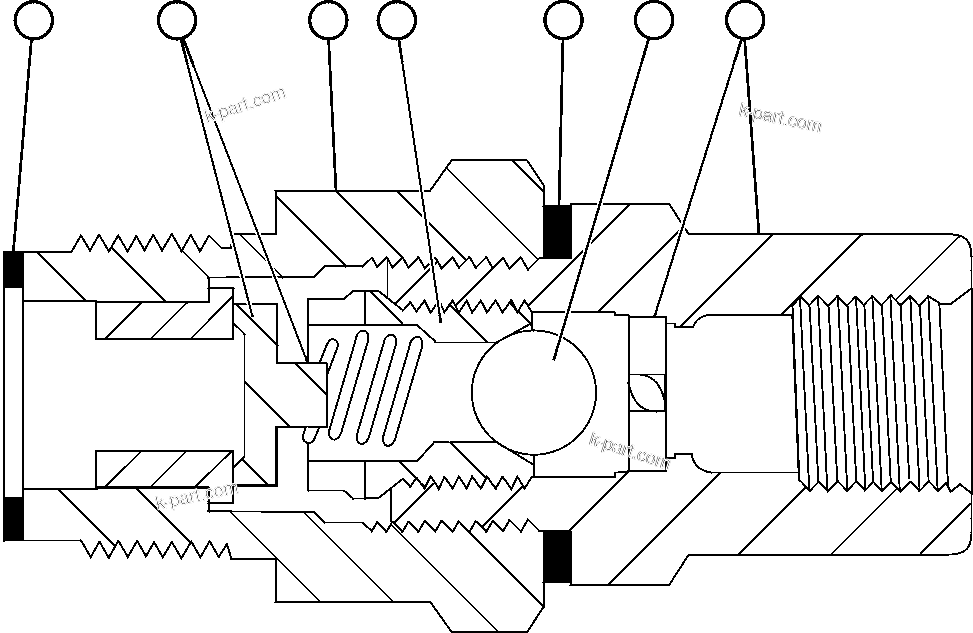 Komatsu parts book diagram for AFE50-CE 830E S/N A30811-A30814   EPSA: CHECK VALVE ASSEMBLY (LA1187)