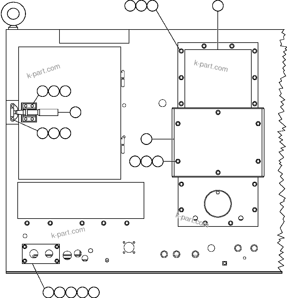Komatsu parts book diagram for AFE50-CE 830E S/N A30811-A30814   EPSA: CONTROL CABINET (REAR VIEW)