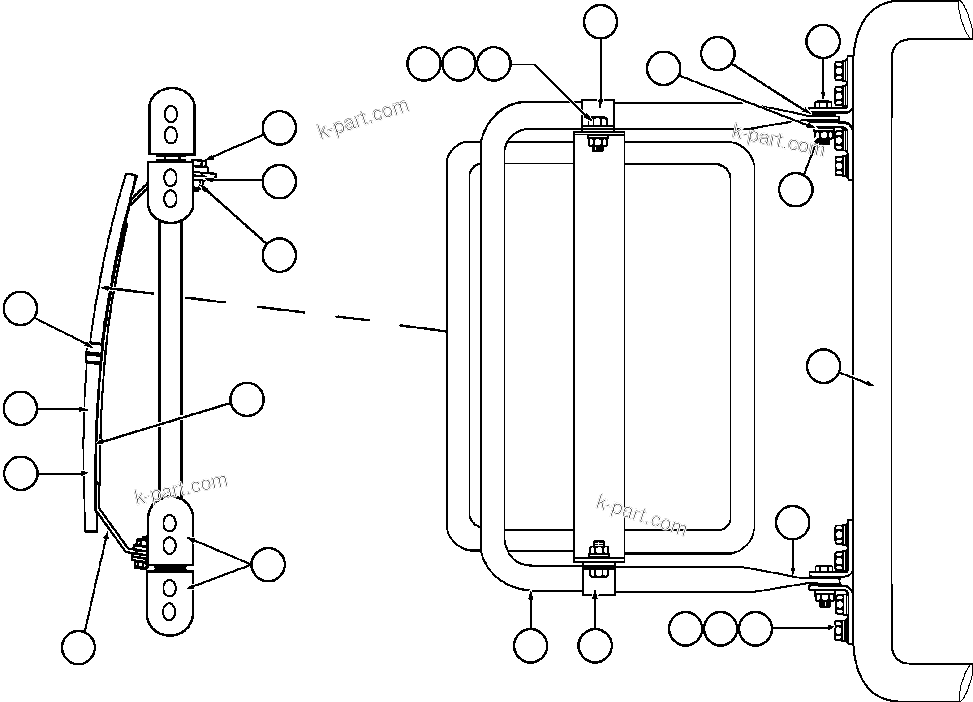 Komatsu parts book diagram for AFE50-CH 830E S/N A30818-A30819 & A30821 & A30826-A30830   ANTELOPE COAL: R.H. CONVEX MIRROR INSTALLATION