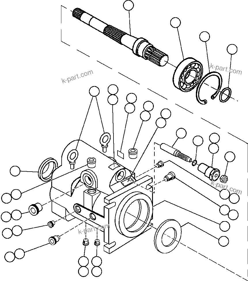 Komatsu parts book diagram for AFE50-CH 830E S/N A30818-A30819 & A30821 & A30826-A30830   ANTELOPE COAL: STEERING PUMP HOUSING (FRONT) (PC1141)